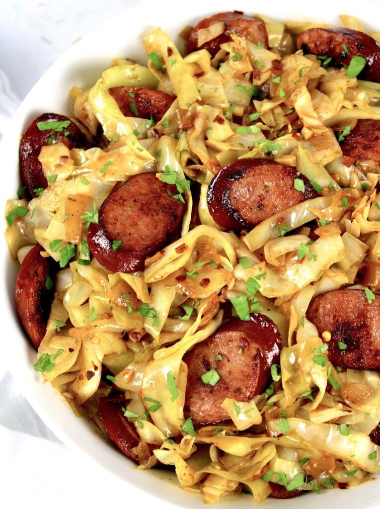 Fried Cabbage and Sausage