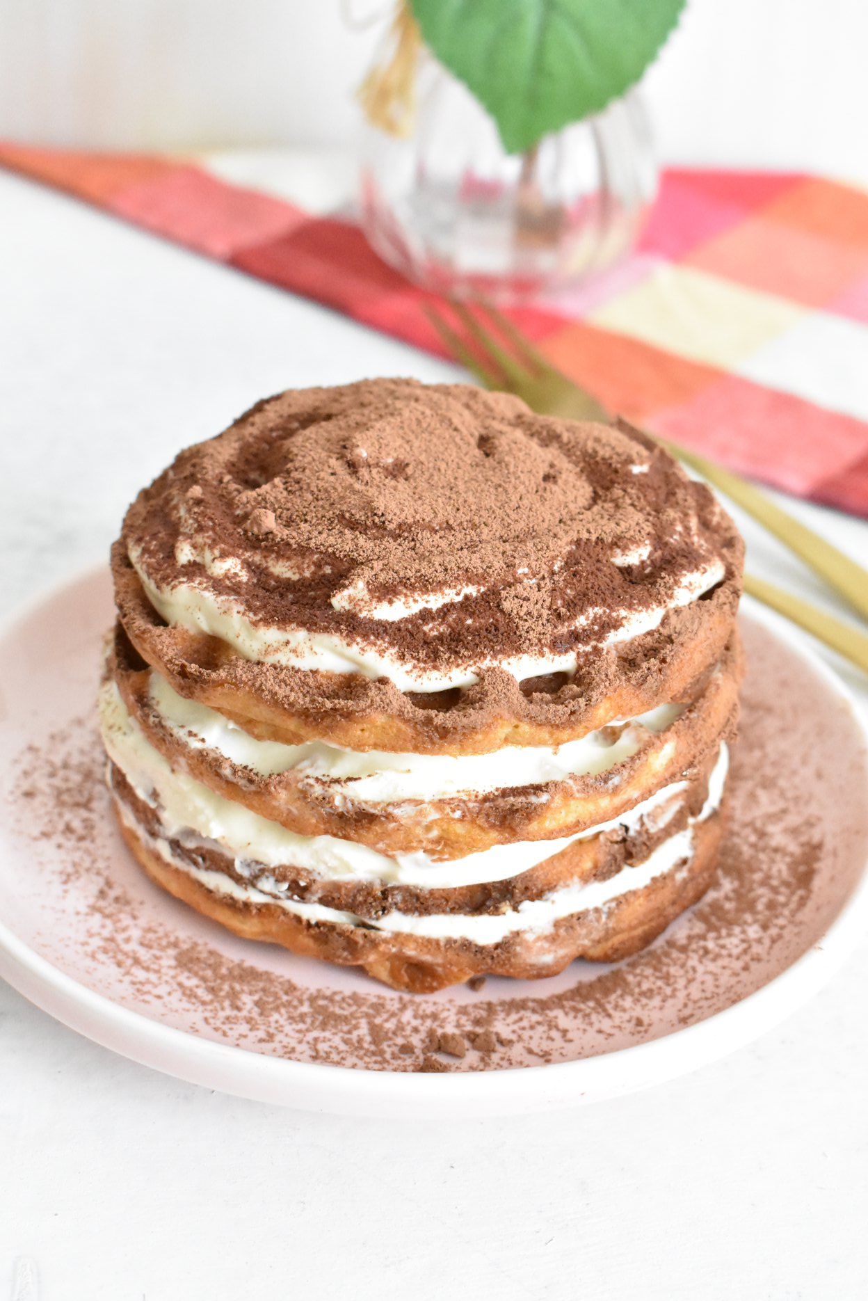 Keto Tiramisu Chaffle Cake