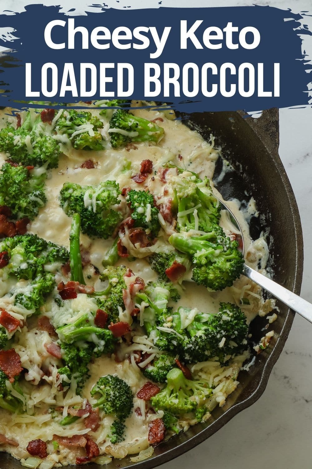 Creamy Garlic Parmesan Loaded Keto Broccoli with Bacon