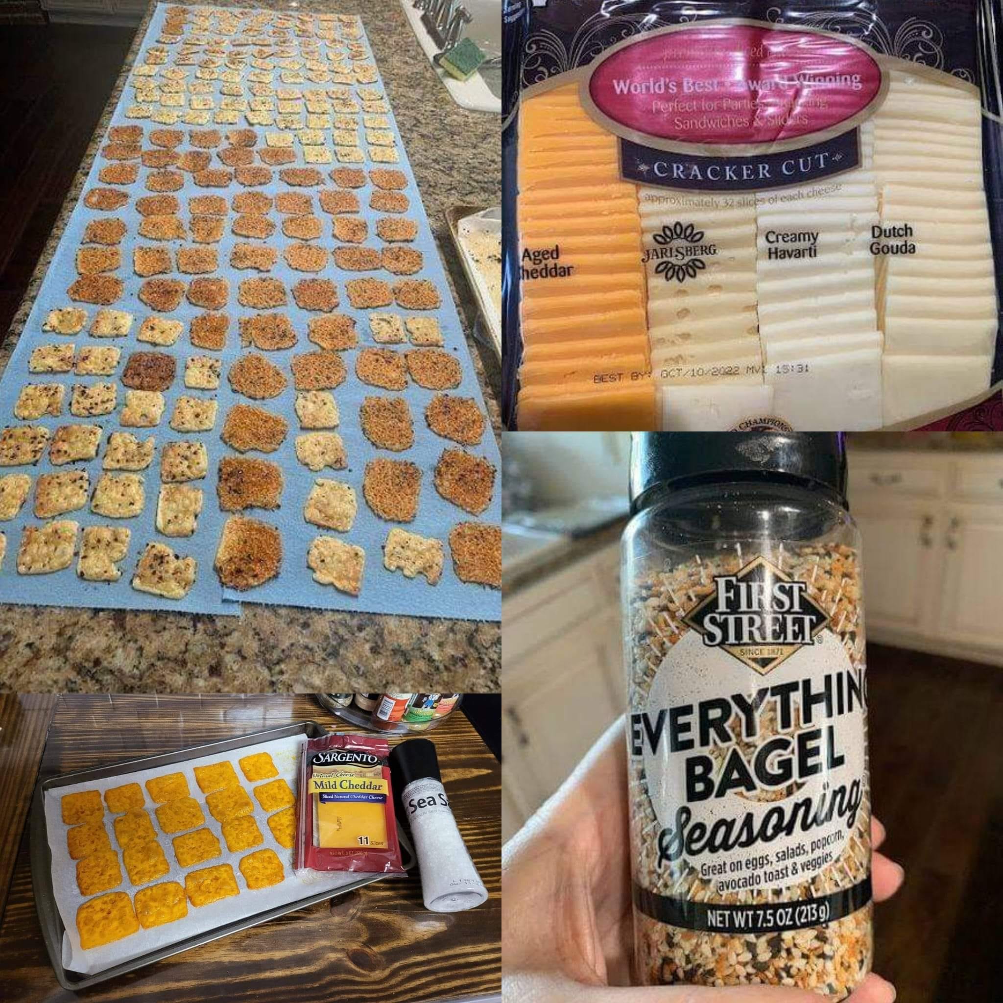 keto cheese chips with Bagel seasoning