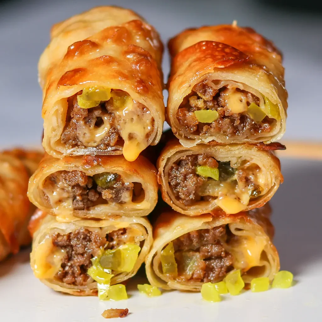 Keto Air Fryer Cheeseburger Egg Rolls