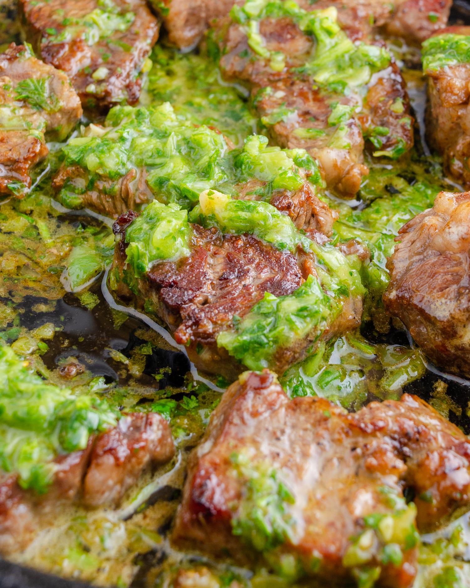 Simple Low Carb Chimichurri Steak Bites