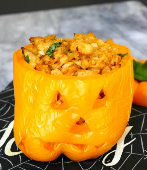 Halloween Stuffed Peppers (Low Carb)