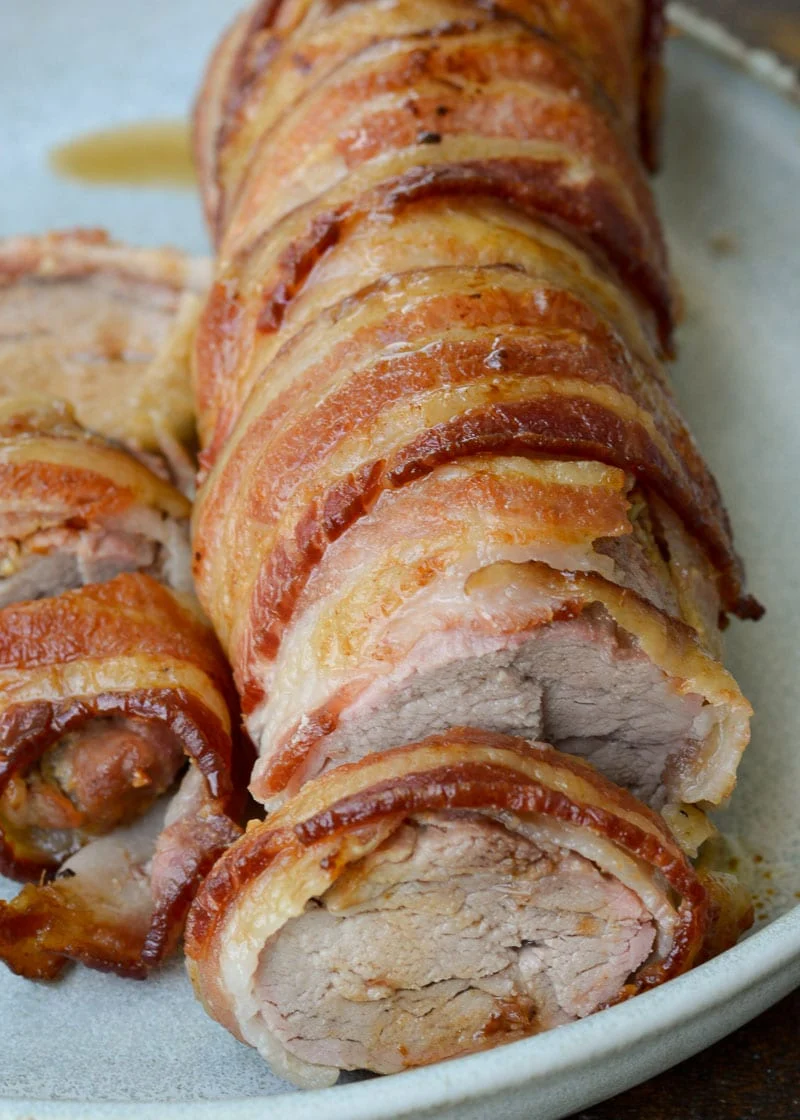 Keto Bacon Wrapped Pork Tenderloin