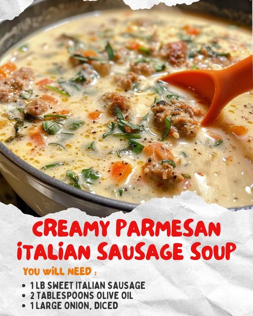 Keto Creamy Parmesan Italian Sausage Soup