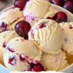 Homemade Keto Cherry Vanilla Ice Cream