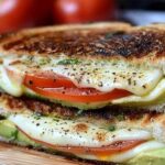 Keto Avocado, Mozzarella, and Tomato Grilled Cheese