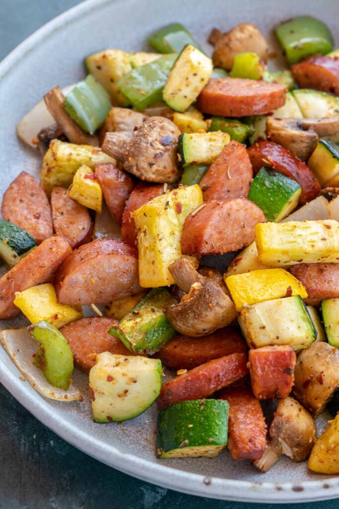 Air Fryer Sausage and Veggies