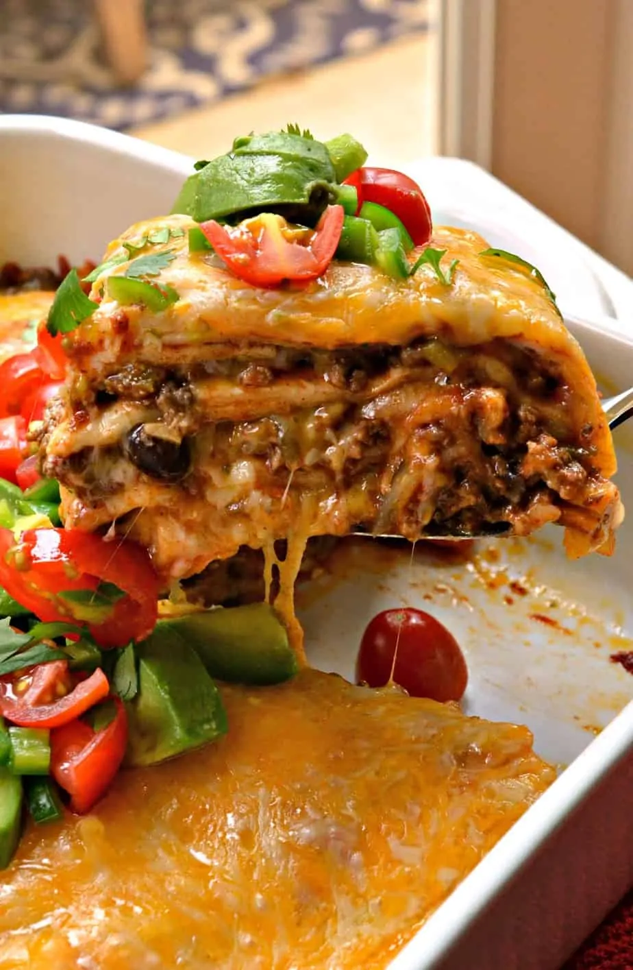 KETO BEEF ENCHILADA CASSEROLE