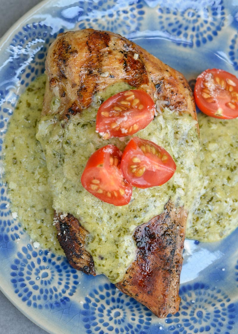 Keto Chicken with Pesto Cream Sauce