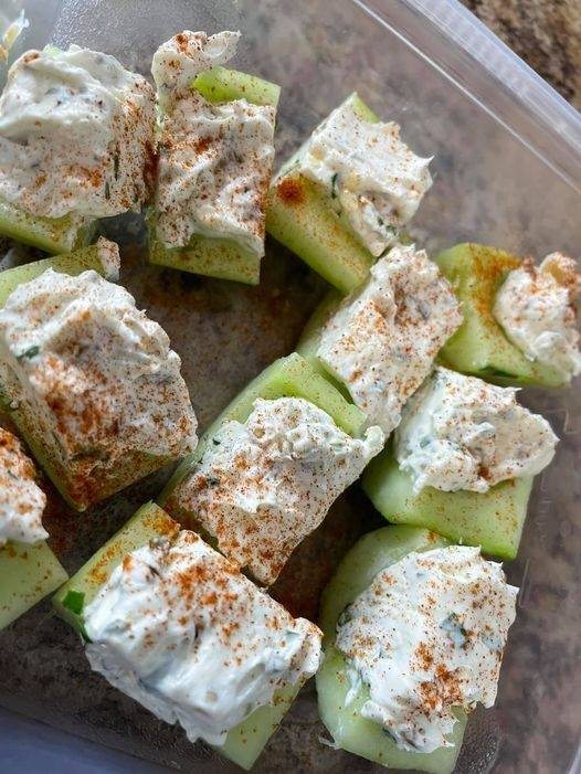 Keto Stuffed Cucumber Bites