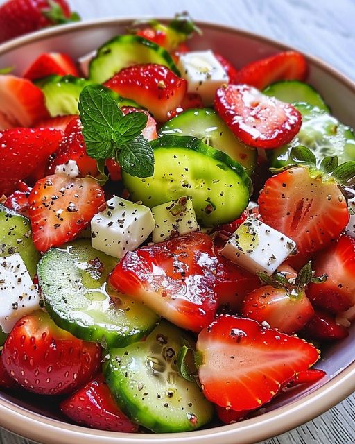 Keto Strawberry Cucumber Salad