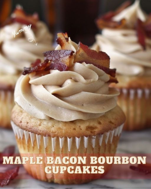 Keto Maple Bacon Bourbon Cupcakes