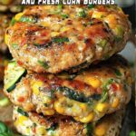 Keto Chicken, Zucchini and Fresh Corn Burgers