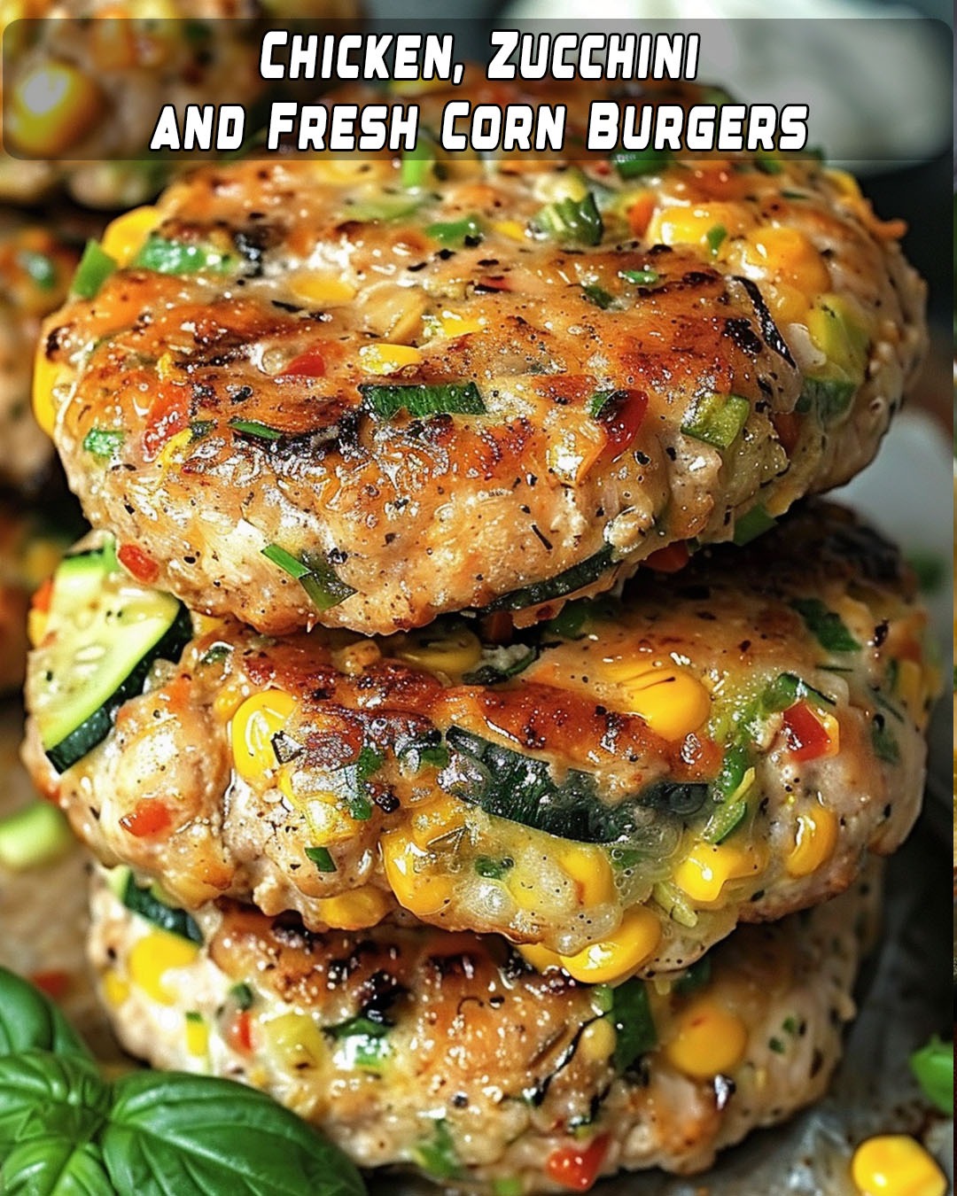 Keto Chicken, Zucchini and Fresh Corn Burgers