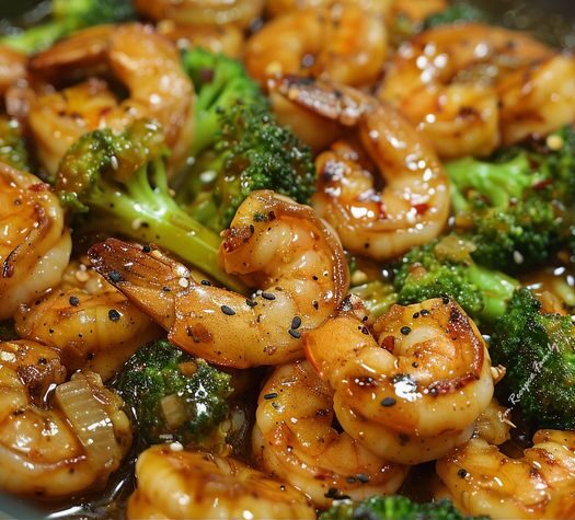 Shrimp and Broccoli Stir Fry in Garlic Sauce