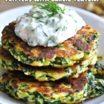 Zucchini, Feta, and Spinach Fritters with Garlic Tzatziki