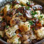 Keto Garlic Cauliflower and Mushrooms