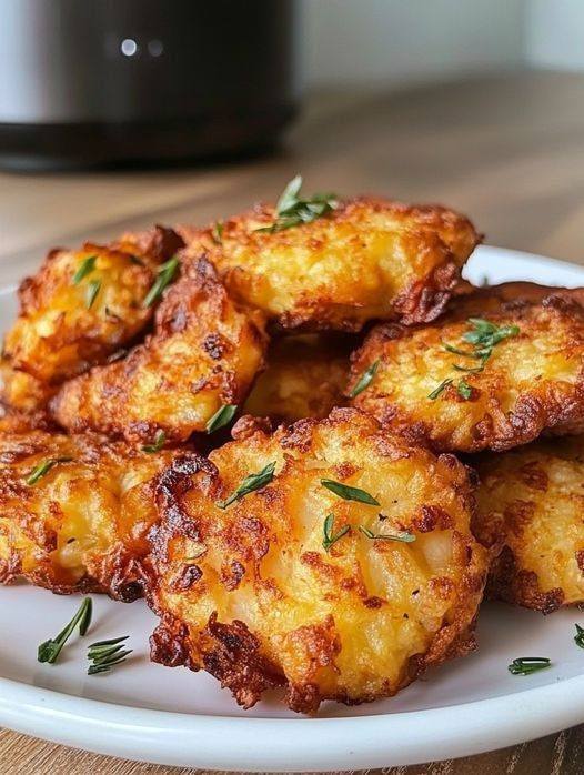 Air Fryer Cheesy Chicken Fritters