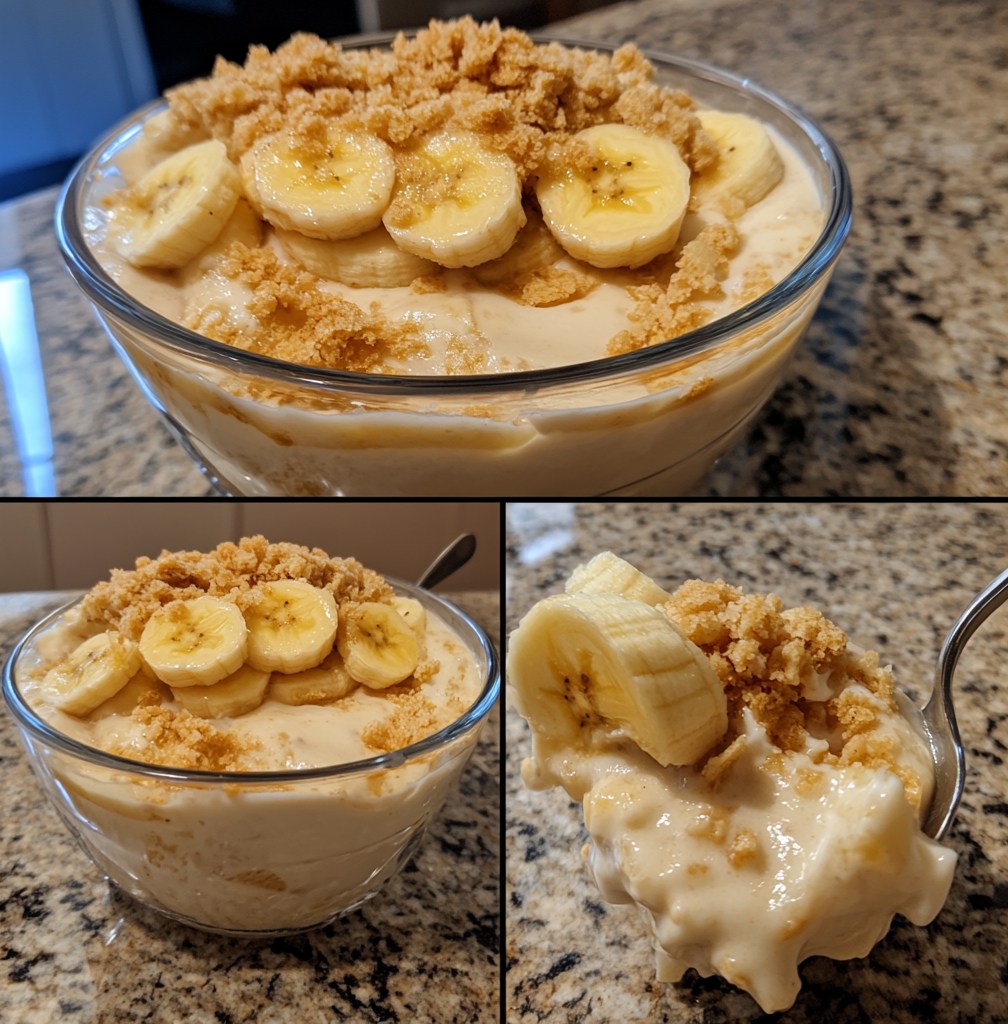 Vegan Banana Pudding with Oat Crumble Topping