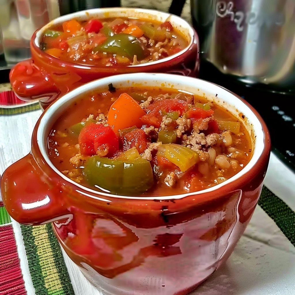 Healthy Vegan Stuffed pepper soup