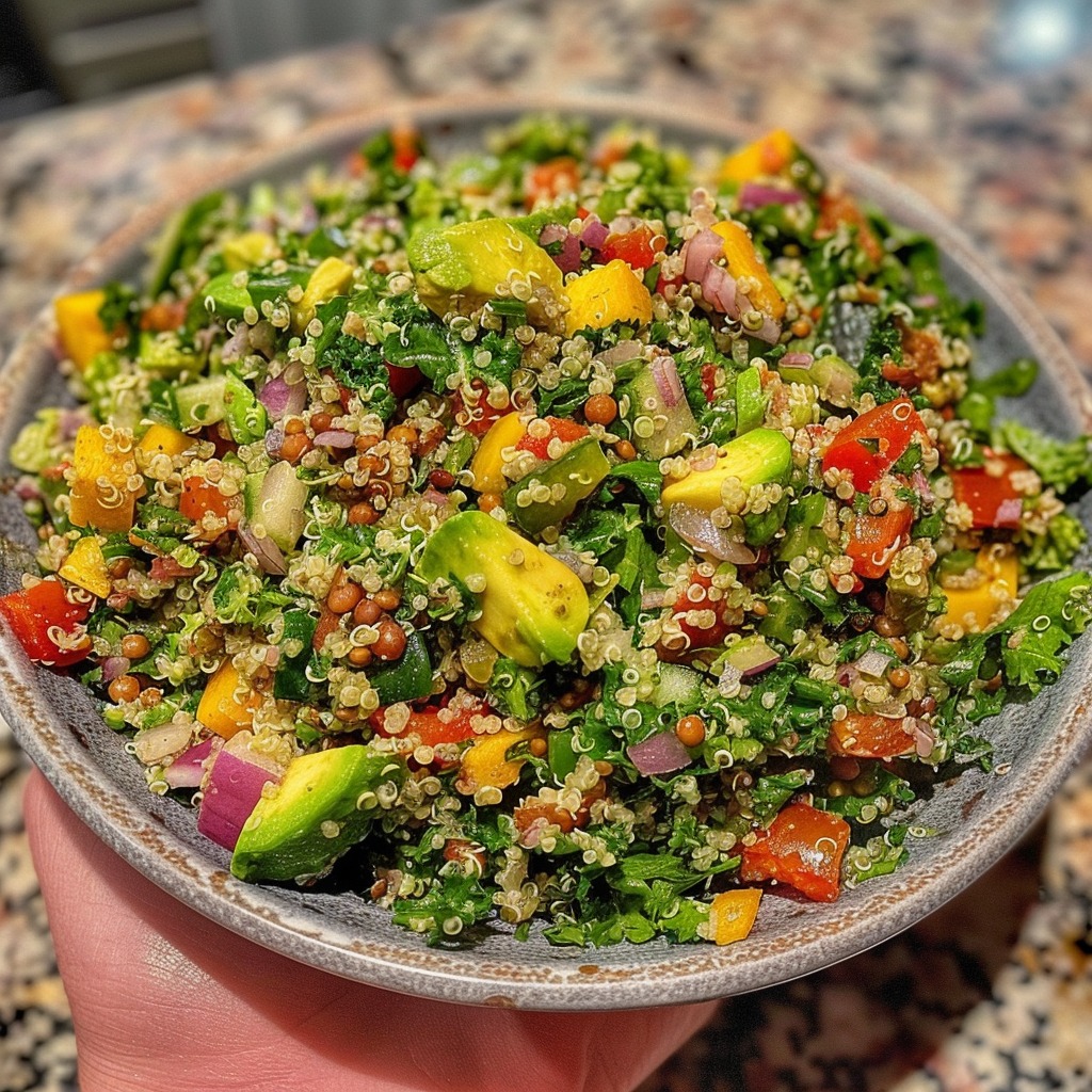 Fresh and Colorful Quinoa & Lentil Salad