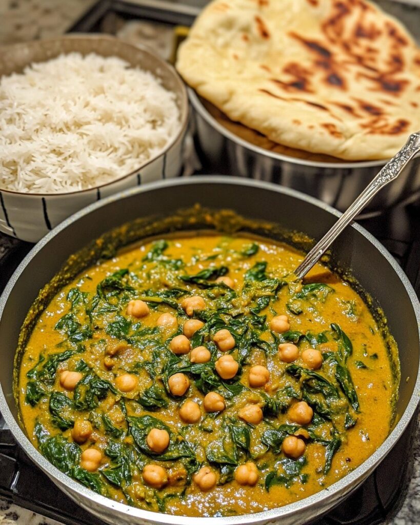Vegan Creamy Chickpea & Spinach Curry