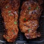 Air Fryer Ribeye Steak with Garlic Herb Butter