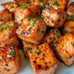 Air Fryer Salmon Bites with Hot Honey