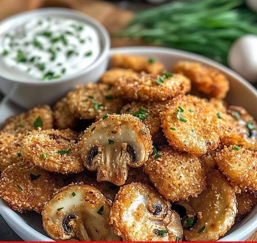 Crispy Garlic Mushroom Bites