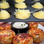 Air Fryer Cheesy Mashed Potato Muffins with Eggs